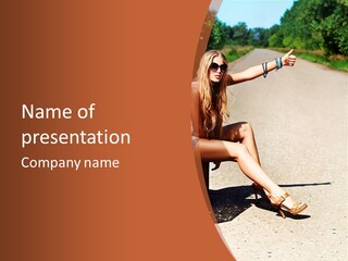 Journey Hitchhiking Young PowerPoint Template