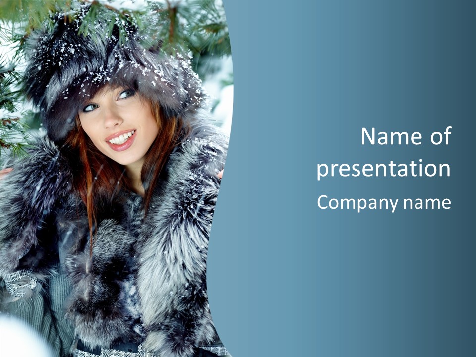 Woman Cold Fashion PowerPoint Template