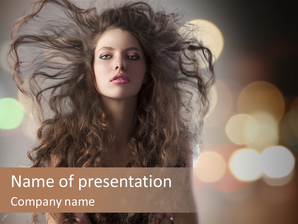 Styling Flying Brunette PowerPoint Template