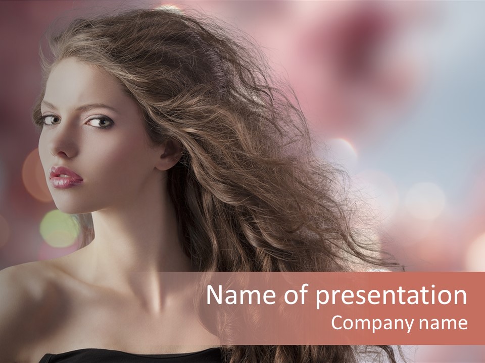 Woman Gorgeous Caucasian PowerPoint Template