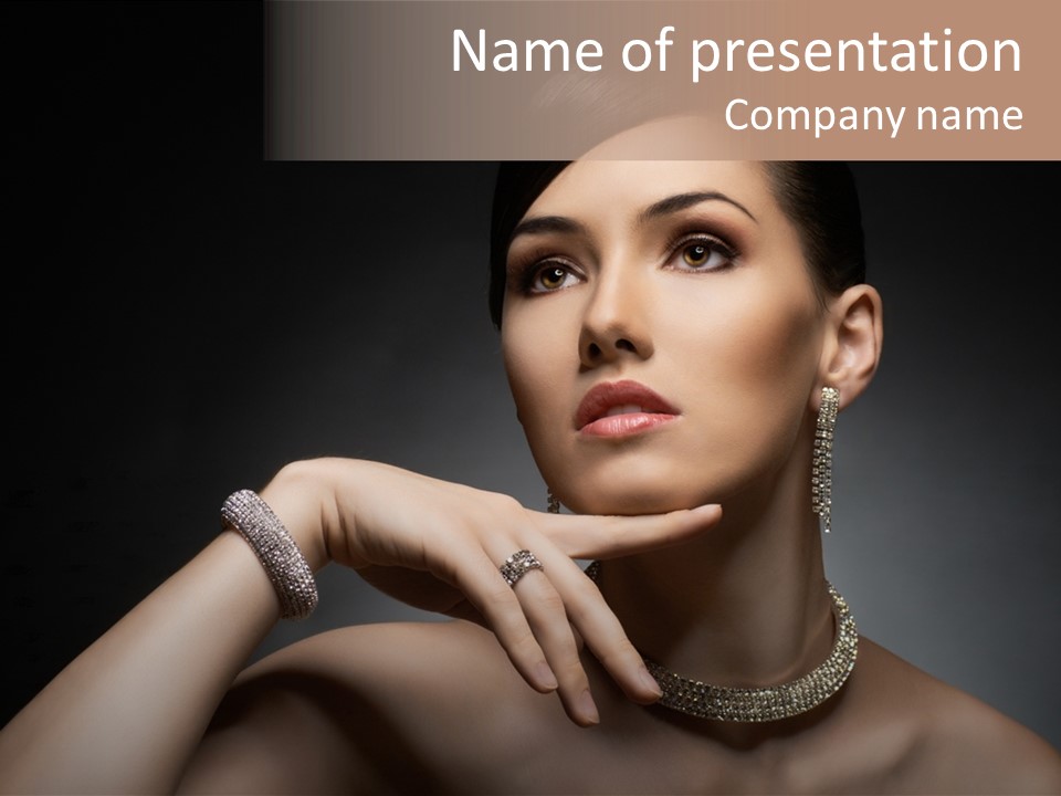 Studio Femininity Portrait PowerPoint Template