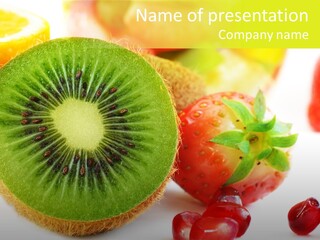 Glass Kiwi Background PowerPoint Template