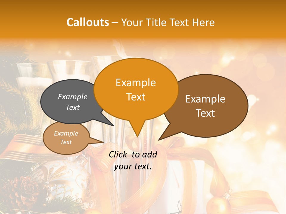 Card Christmas Happy Design PowerPoint Template