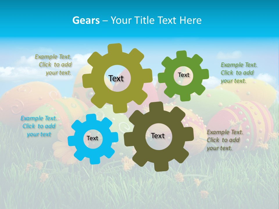 Spring Group Clouds PowerPoint Template