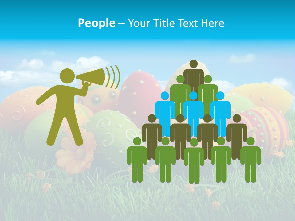 Spring Group Clouds PowerPoint Template