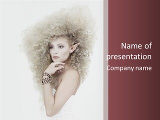 Romantic Character Blonde PowerPoint Template