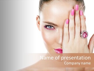 Silver Girl Horizontal PowerPoint Template