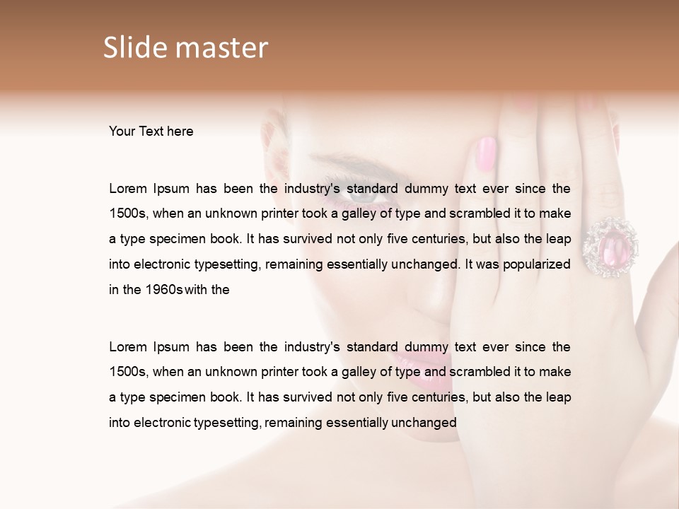 Silver Girl Horizontal PowerPoint Template