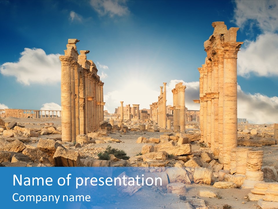 Syria Past Ruin PowerPoint Template