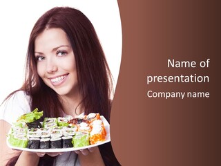 Teenage Holding Rice PowerPoint Template