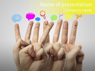 Chat Communication Hand PowerPoint Template