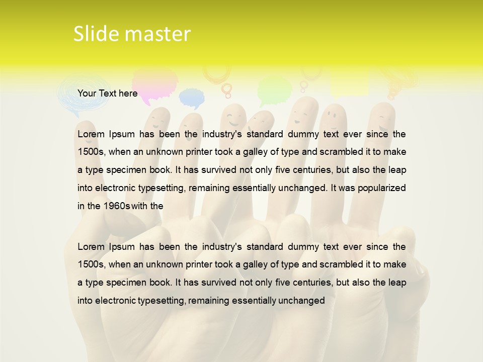 Chat Communication Hand PowerPoint Template