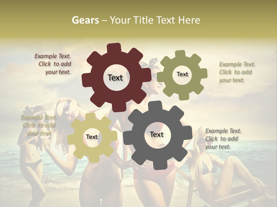 Group Caucasian People PowerPoint Template