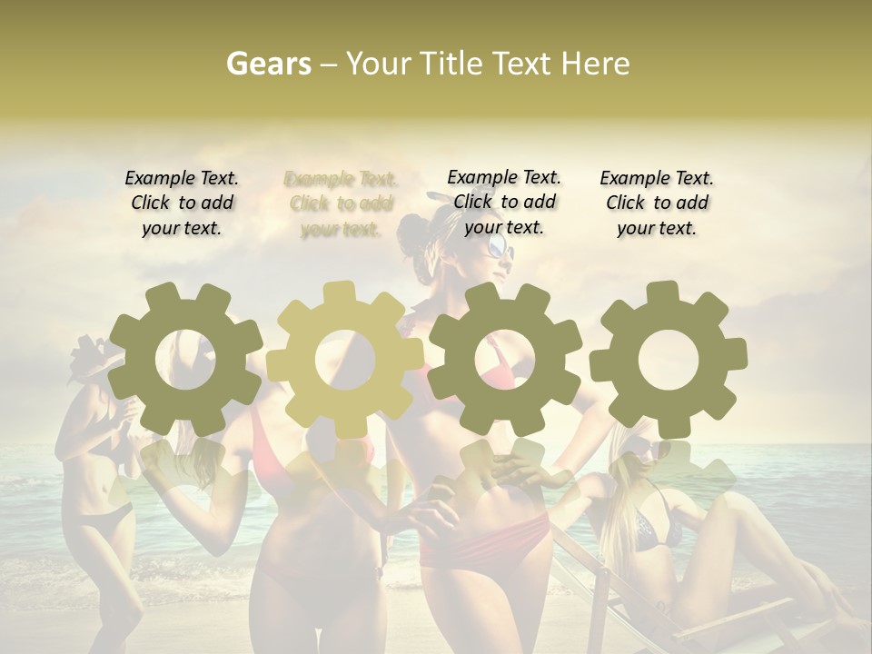 Group Caucasian People PowerPoint Template