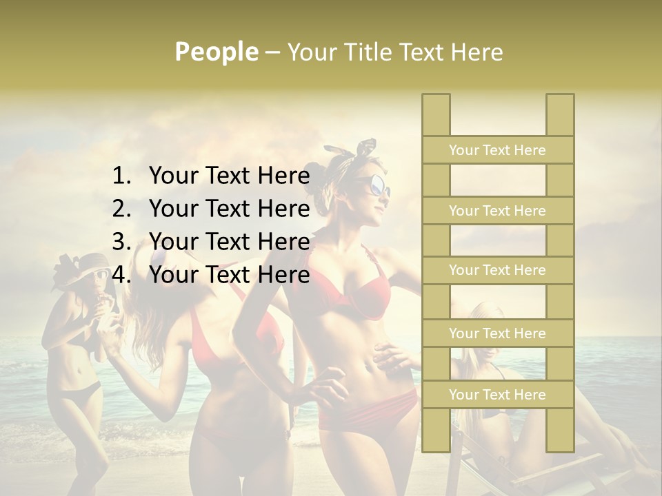 Group Caucasian People PowerPoint Template