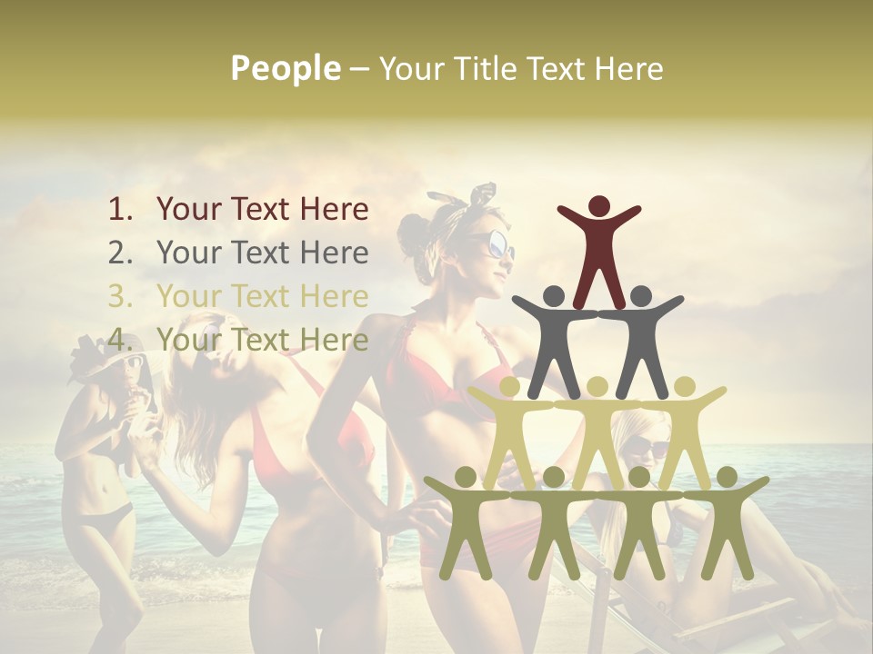 Group Caucasian People PowerPoint Template