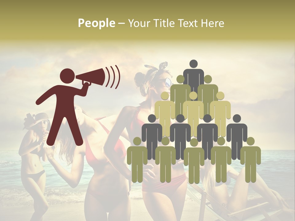 Group Caucasian People PowerPoint Template