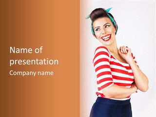 Attractive Brunette Toothy PowerPoint Template