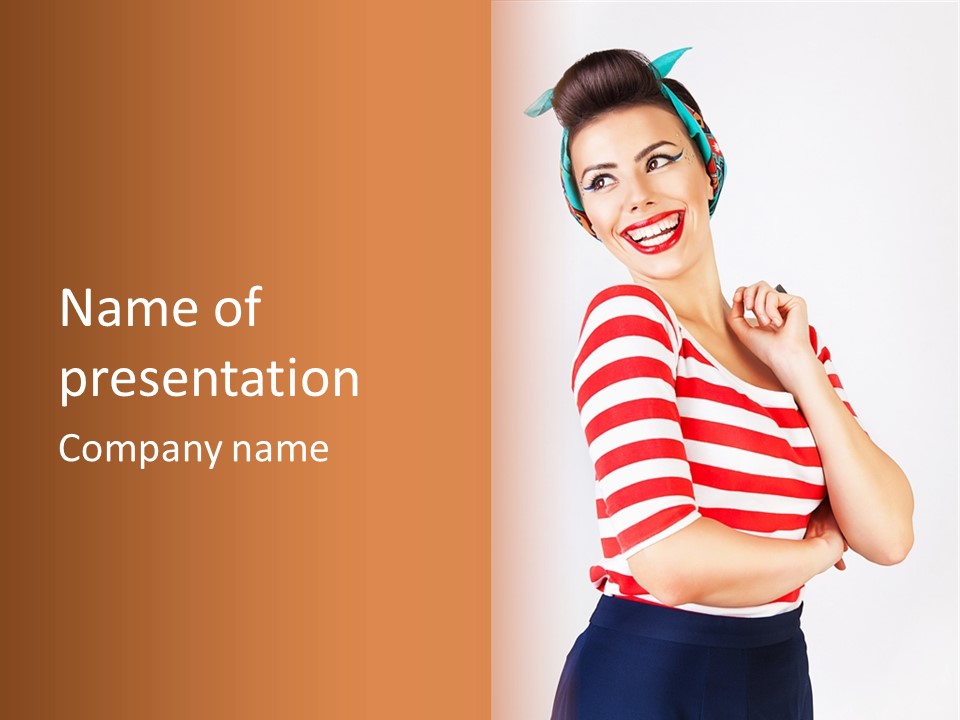 Attractive Brunette Toothy PowerPoint Template