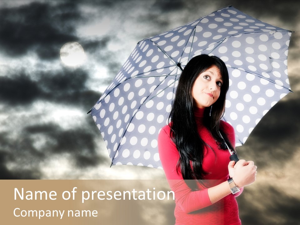 Rain Climate Young Woman PowerPoint Template