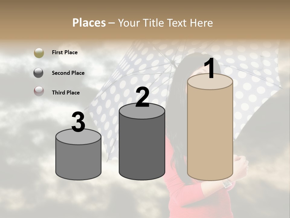 Rain Climate Young Woman PowerPoint Template