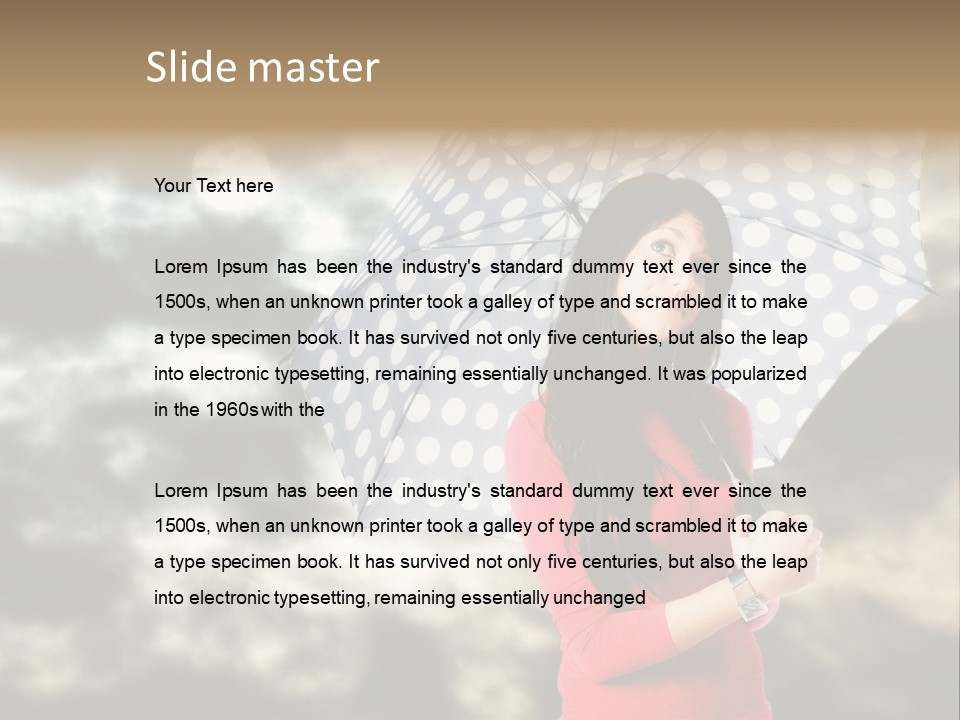 Rain Climate Young Woman PowerPoint Template