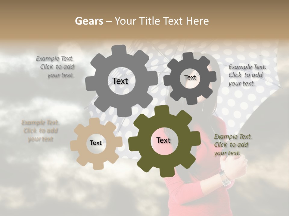 Rain Climate Young Woman PowerPoint Template