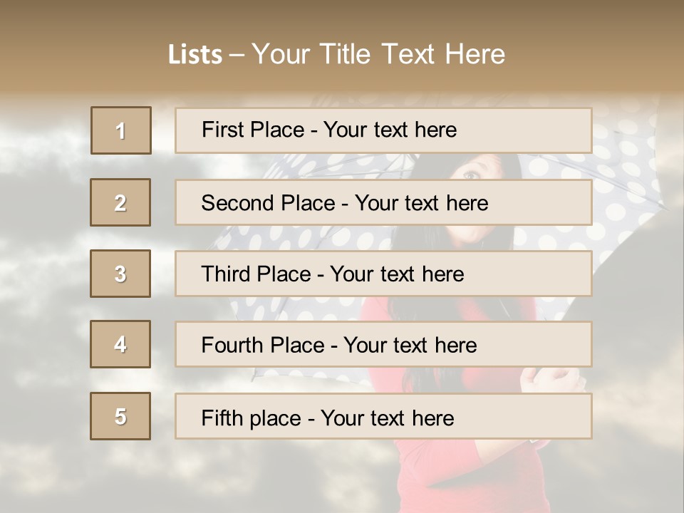 Rain Climate Young Woman PowerPoint Template