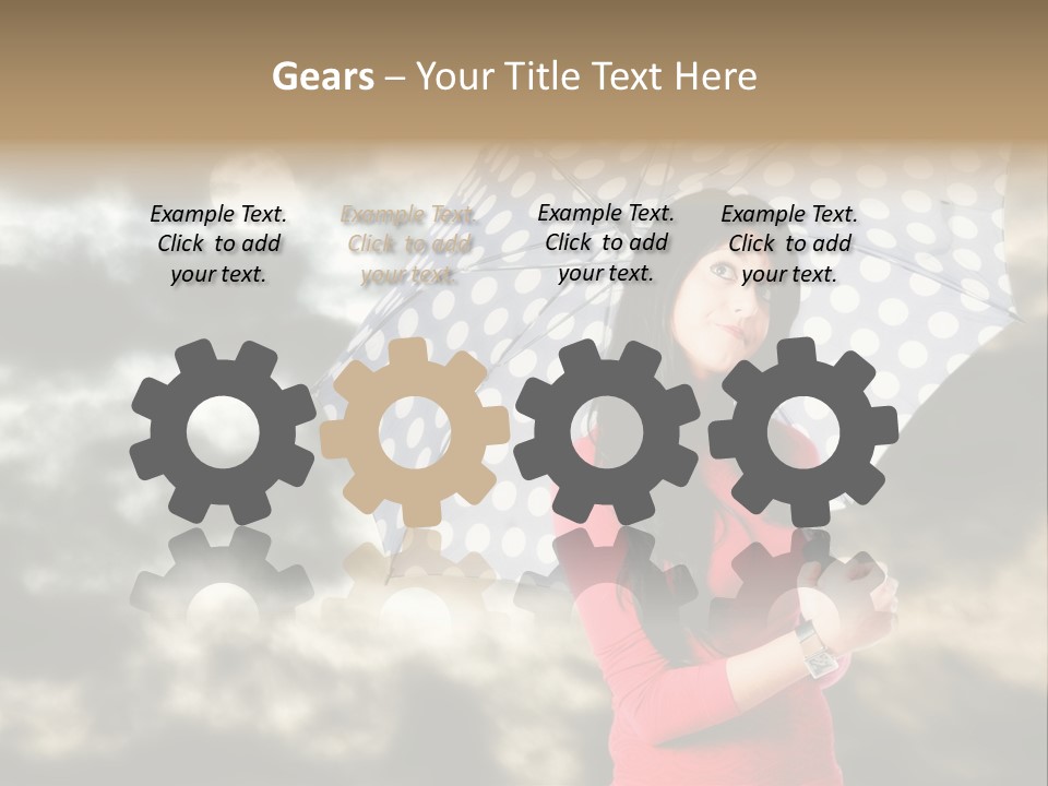 Rain Climate Young Woman PowerPoint Template