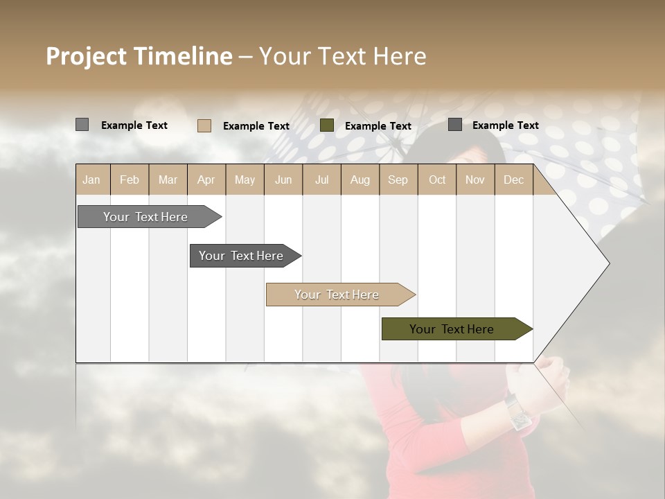 Rain Climate Young Woman PowerPoint Template
