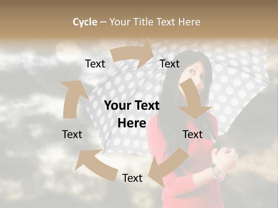 Rain Climate Young Woman PowerPoint Template