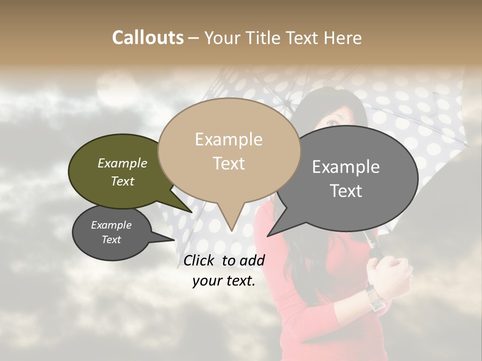 Rain Climate Young Woman PowerPoint Template