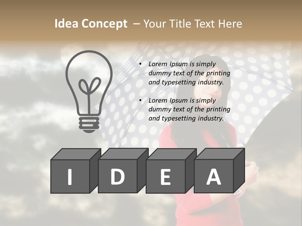 Rain Climate Young Woman PowerPoint Template