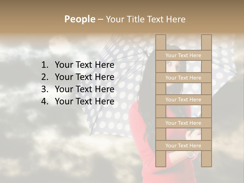 Rain Climate Young Woman PowerPoint Template