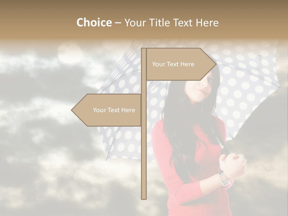 Rain Climate Young Woman PowerPoint Template