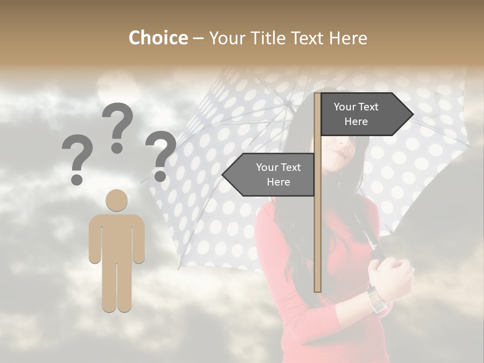 Rain Climate Young Woman PowerPoint Template