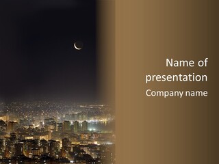 Dark City Sea PowerPoint Template