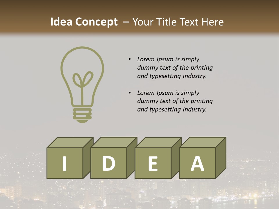 Dark City Sea PowerPoint Template