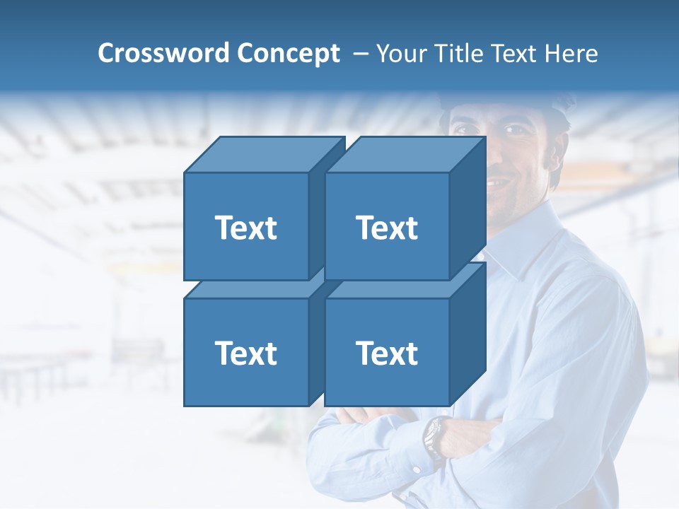 Helmet Man Building PowerPoint Template