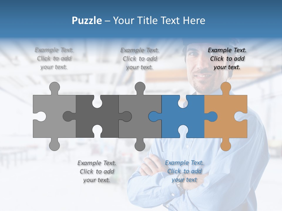 Helmet Man Building PowerPoint Template