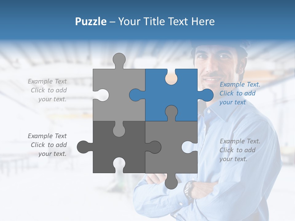 Helmet Man Building PowerPoint Template