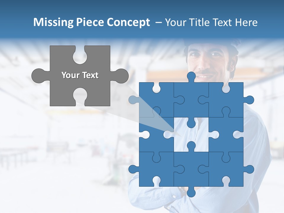 Helmet Man Building PowerPoint Template