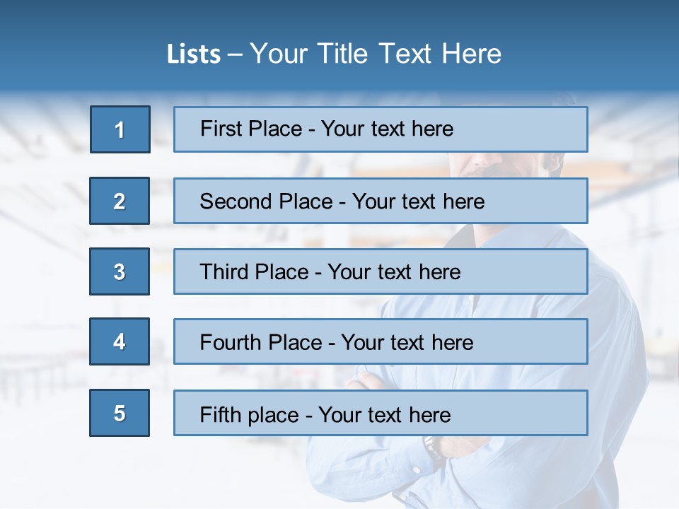 Helmet Man Building PowerPoint Template