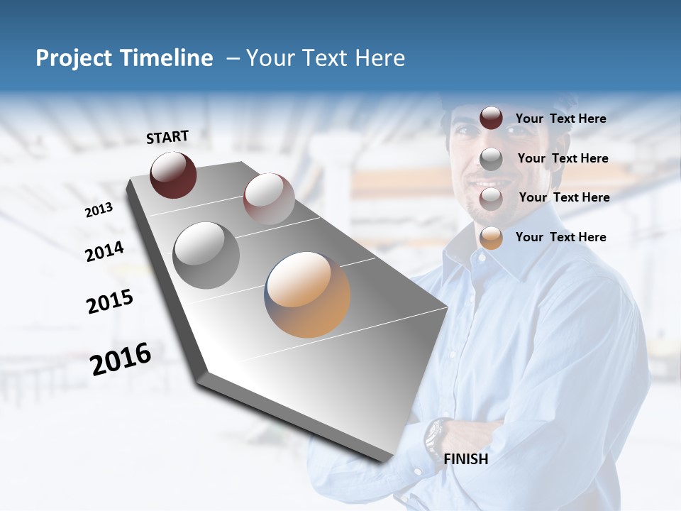 Helmet Man Building PowerPoint Template