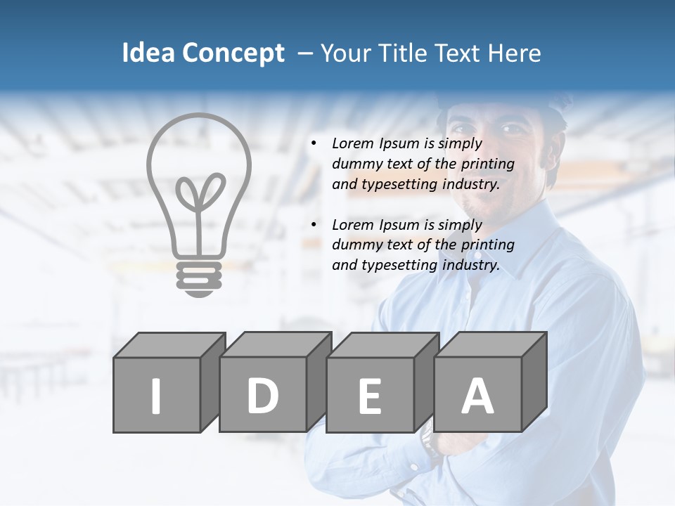 Helmet Man Building PowerPoint Template