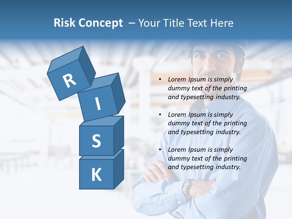 Helmet Man Building PowerPoint Template