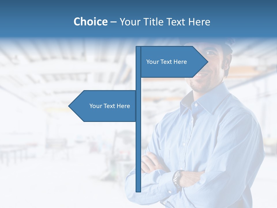 Helmet Man Building PowerPoint Template