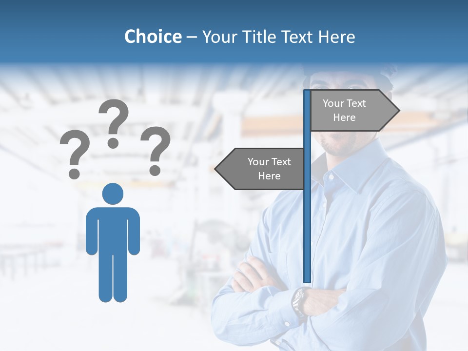 Helmet Man Building PowerPoint Template