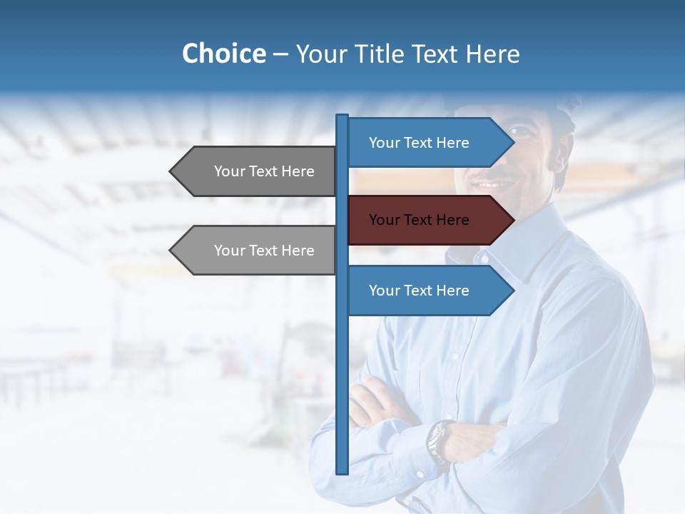 Helmet Man Building PowerPoint Template