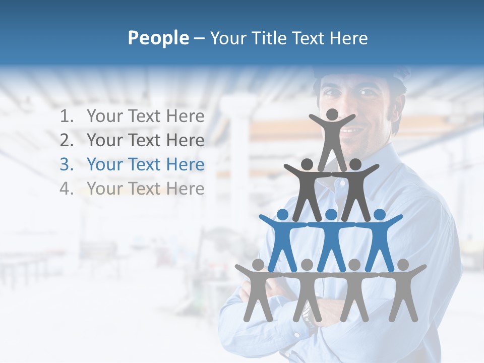 Helmet Man Building PowerPoint Template